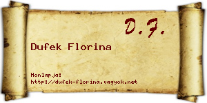 Dufek Florina névjegykártya